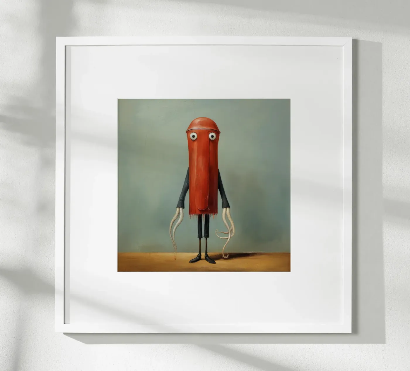 Minimal Squid poster van Minimal Animal Art