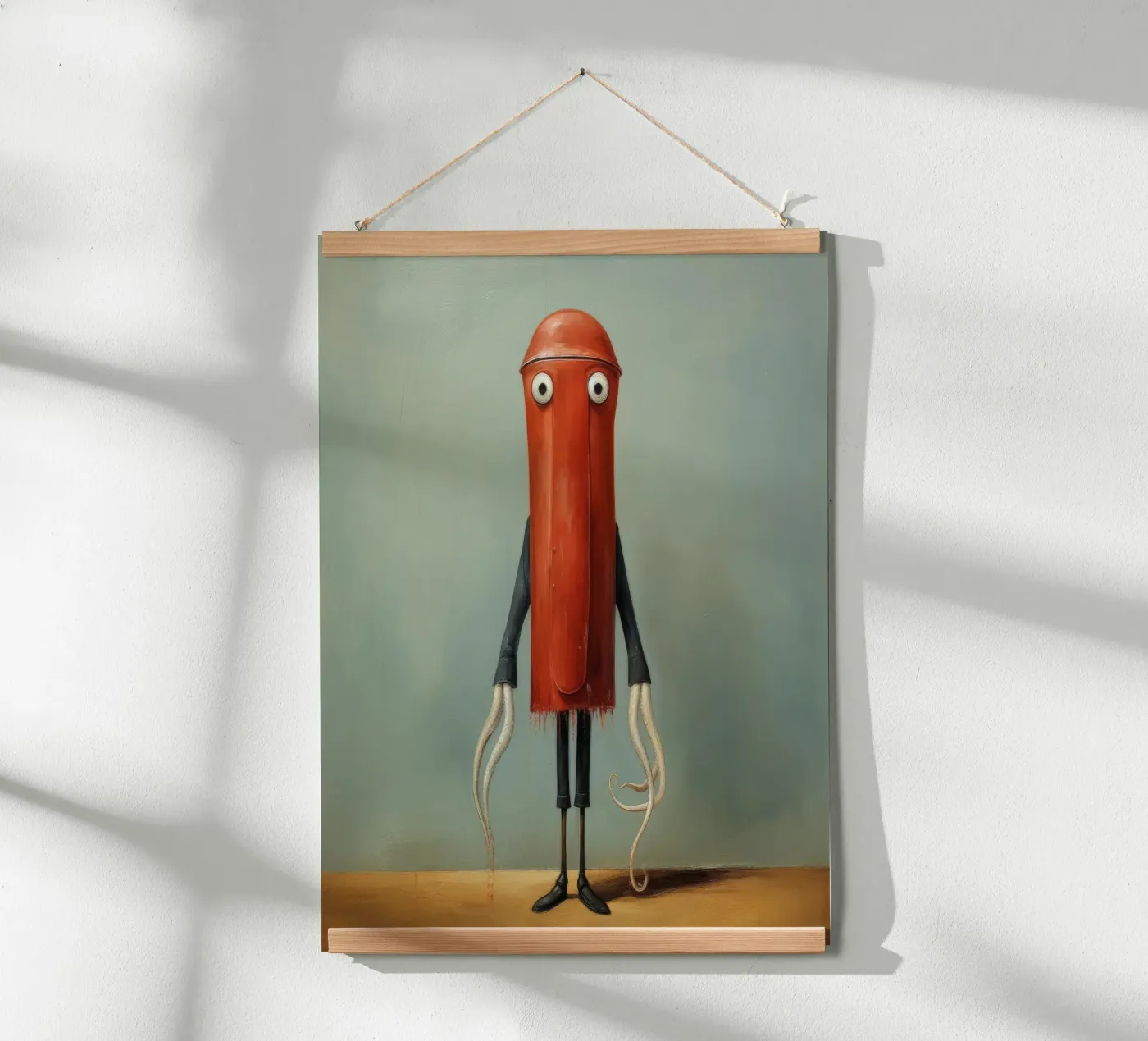 Minimal Squid poster van Minimal Animal Art
