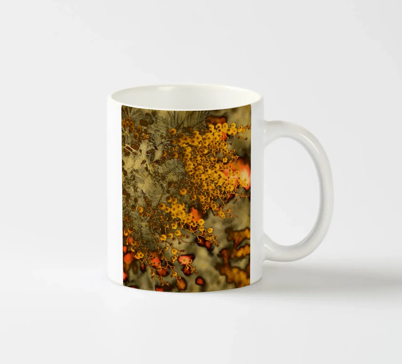 Mimosa stilizzata tazza in ceramica da Teresa André