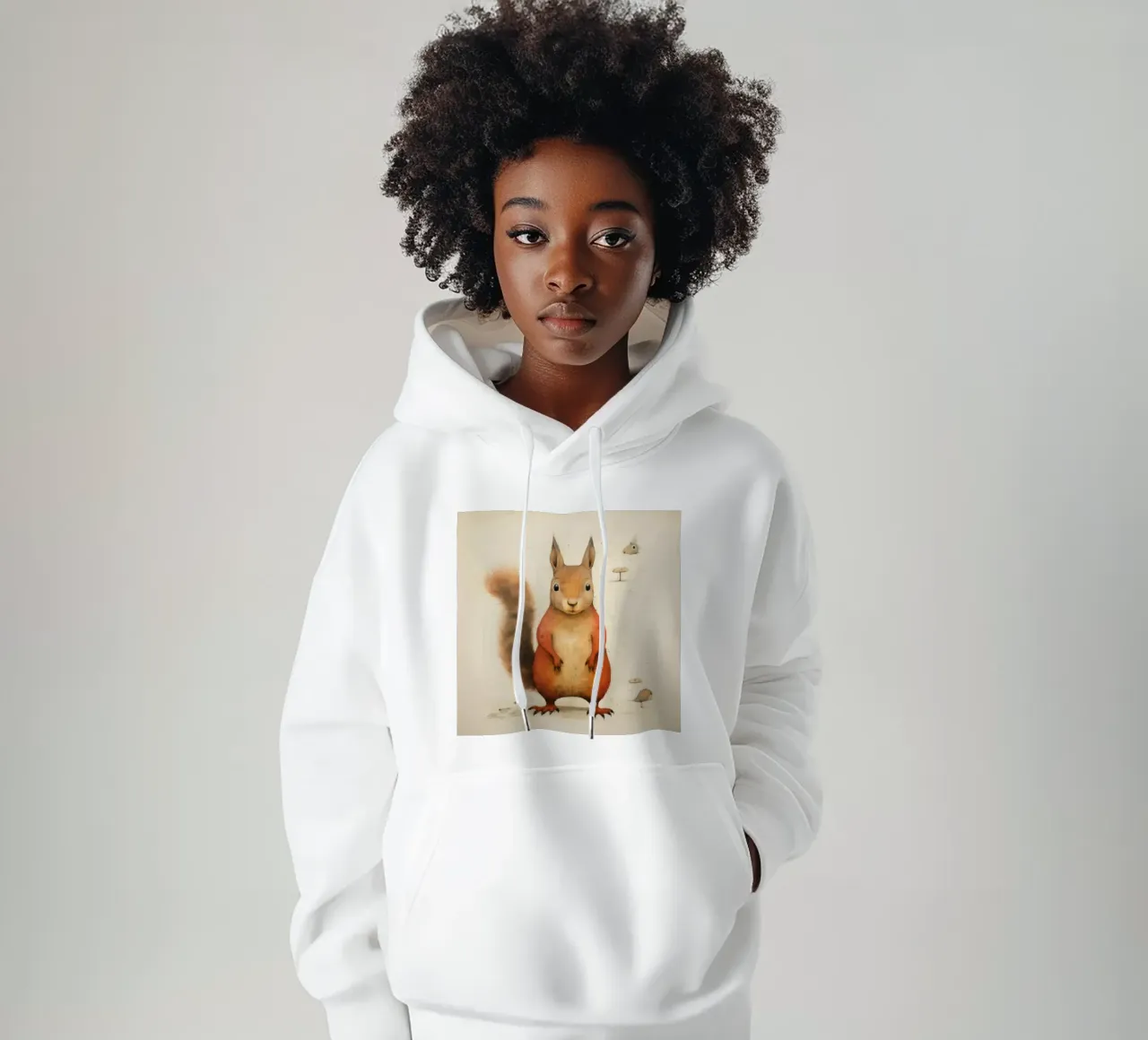 Ardilla mínima 2 sudadera con capucha de Minimal Animal Art