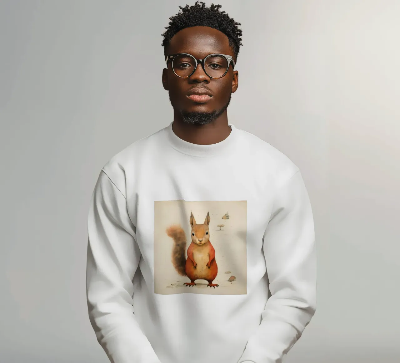 Minimale eekhoorn 2 sweatshirt van Minimal Animal Art