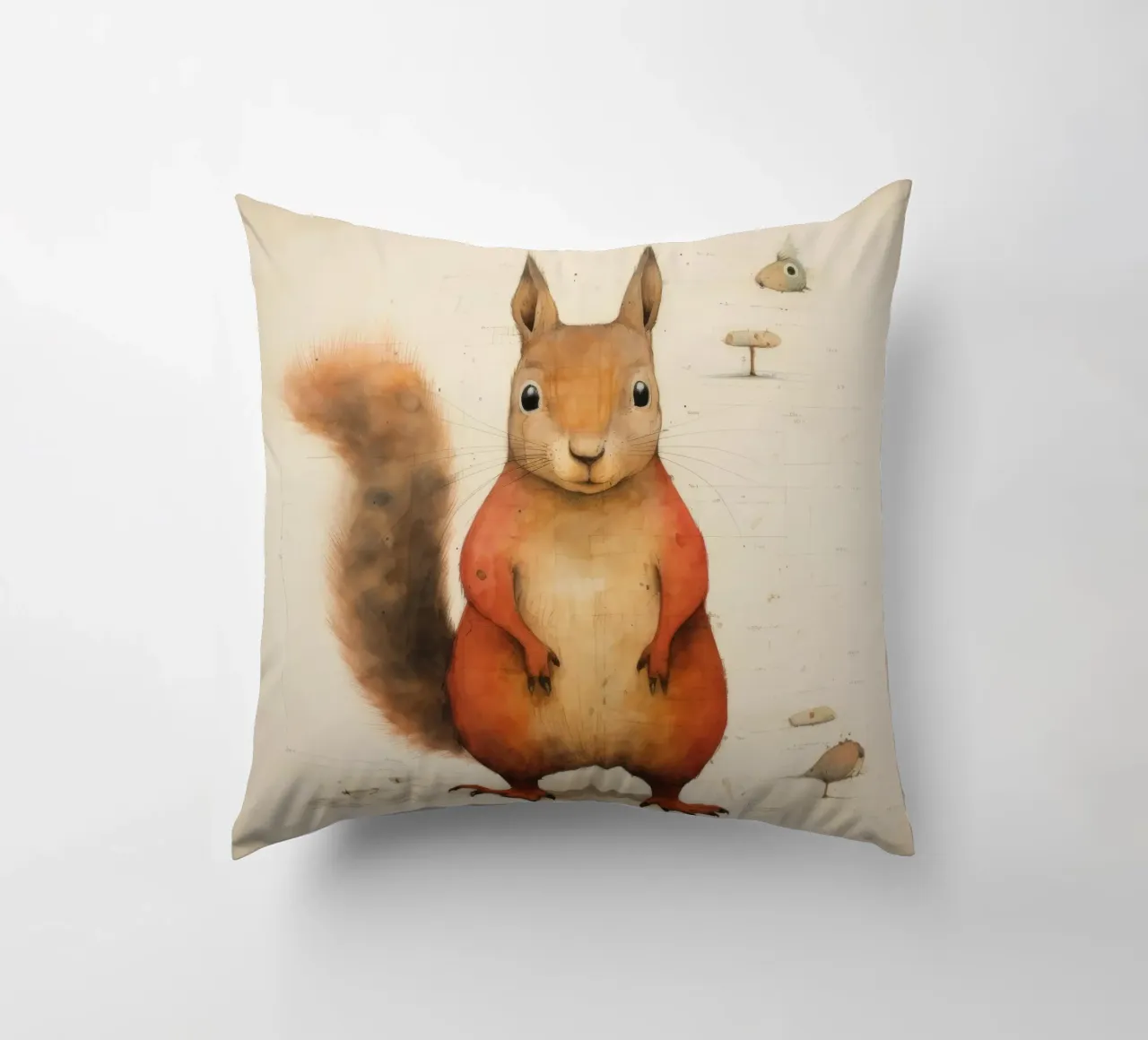 Scoiattolo minimo 2 cuscino da Minimal Animal Art