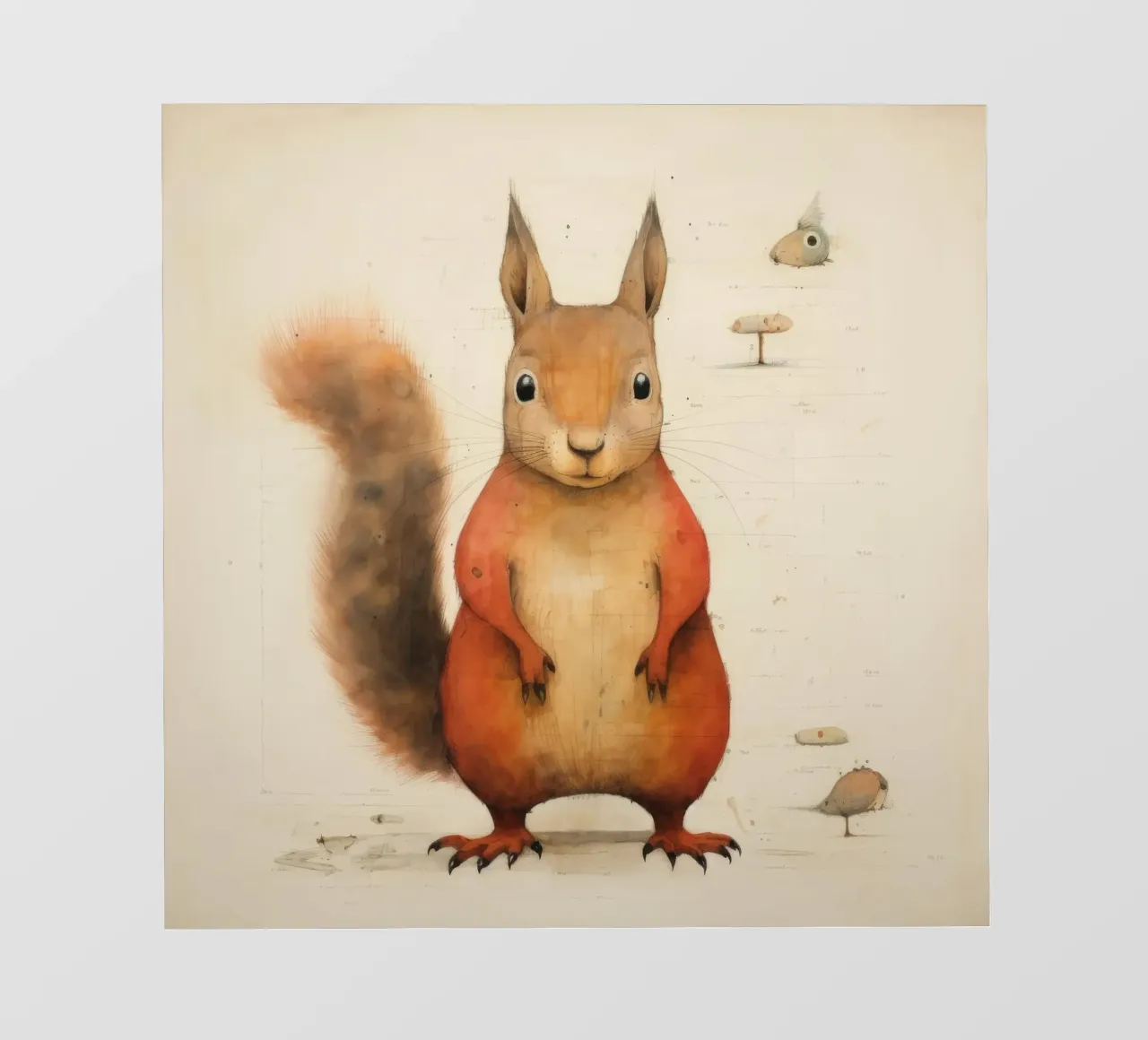 Scoiattolo minimo 2 telo in pvc da Minimal Animal Art