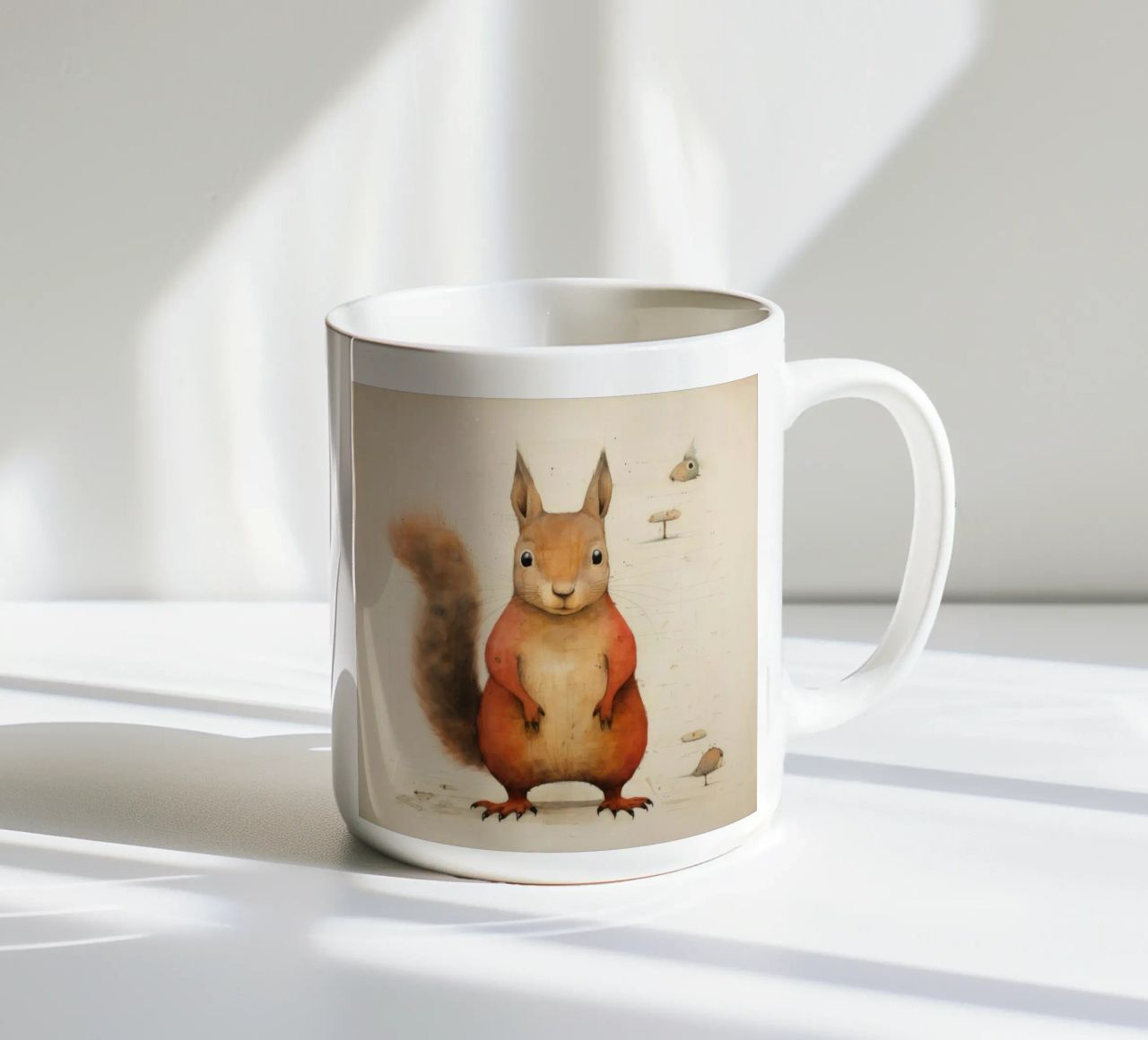Scoiattolo minimo 2 tazza in ceramica da Minimal Animal Art