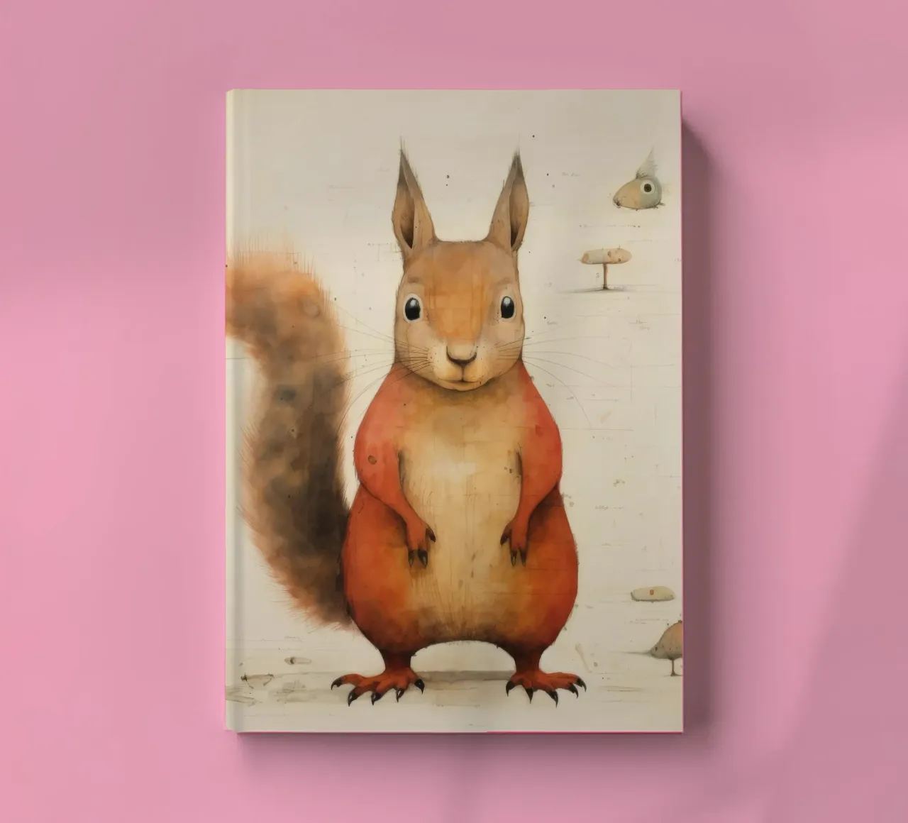 Minimal Squirrel 2 notebook by Minimal Animal Art