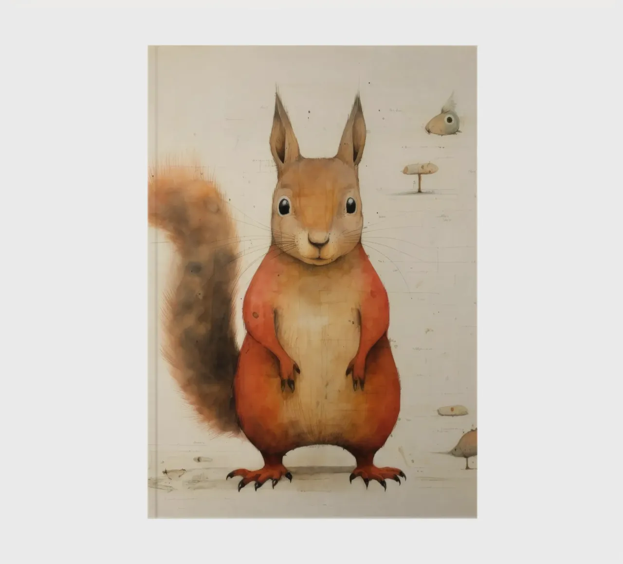 Minimal Squirrel 2 notebook by Minimal Animal Art