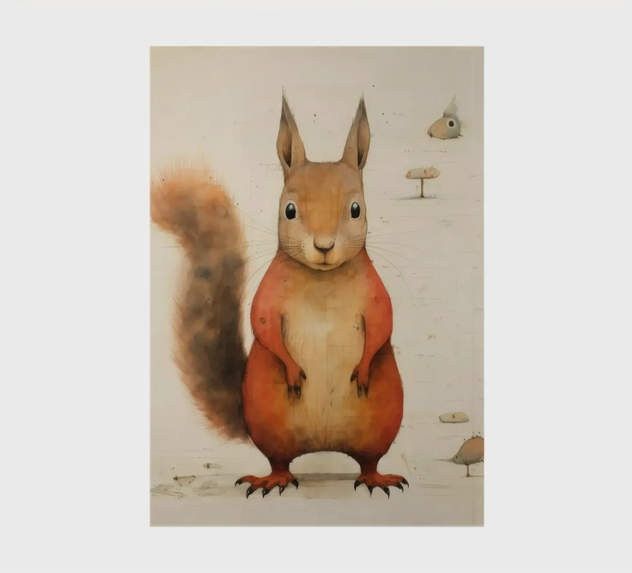 Minimal Squirrel 2 notebook by Minimal Animal Art