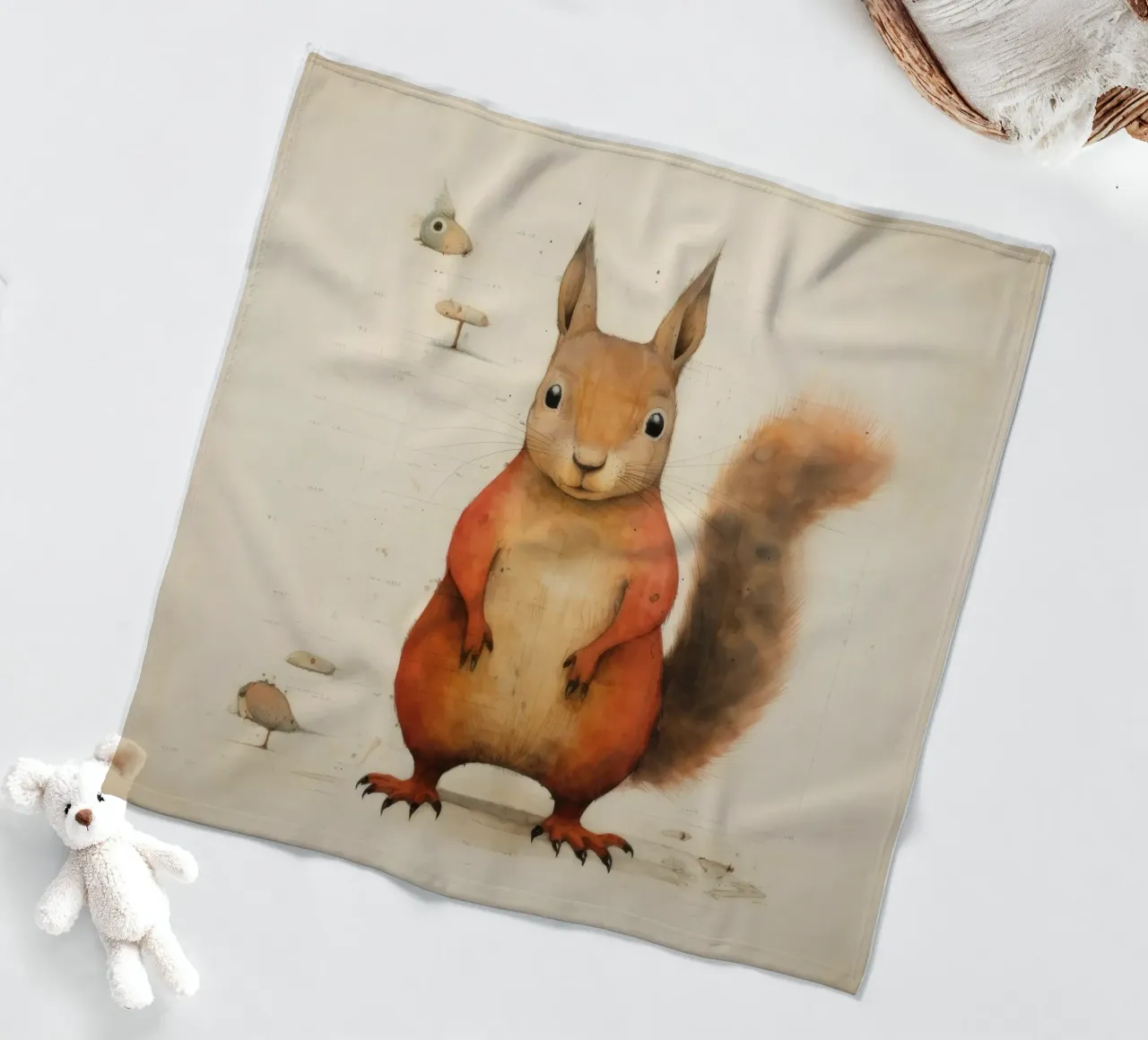 Scoiattolo minimo 2 coperta in pile da Minimal Animal Art