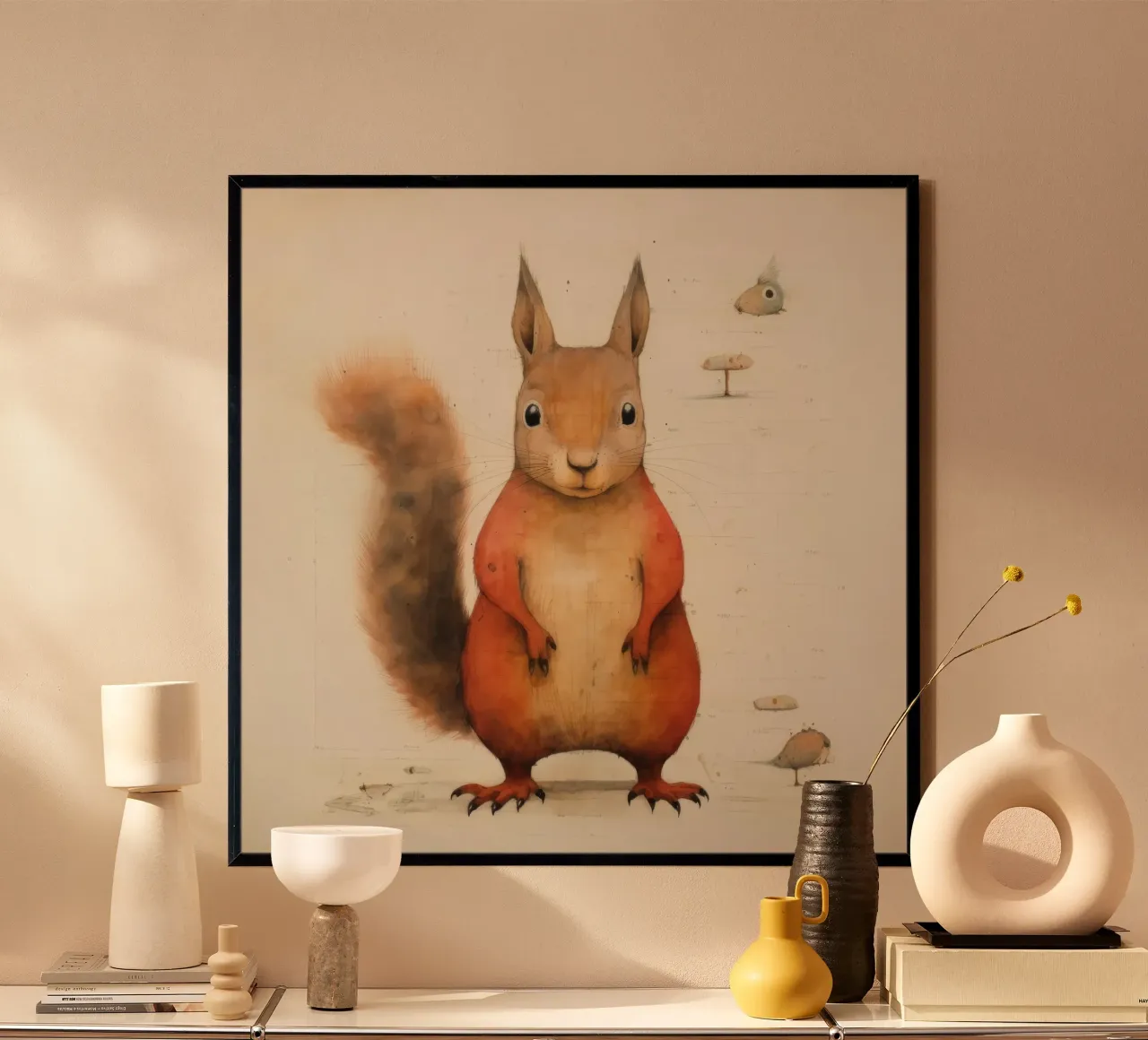 Scoiattolo minimo 2 carta hahnemühle da Minimal Animal Art