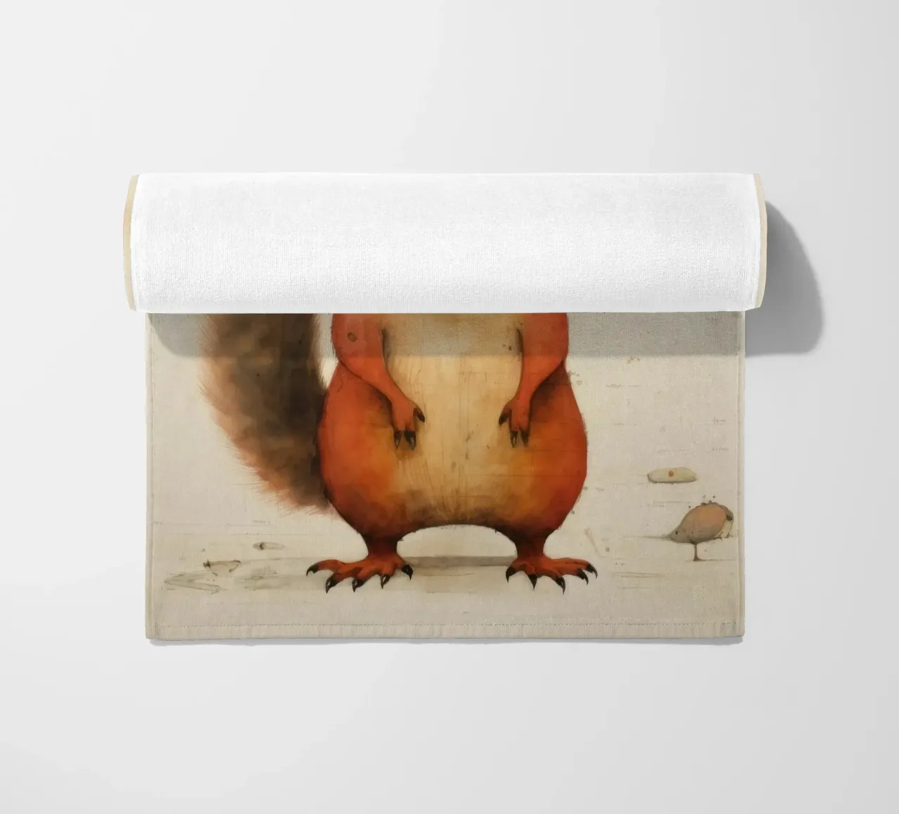 Scoiattolo minimo 2 telo mare da Minimal Animal Art