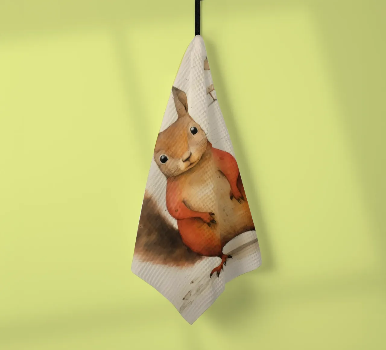Scoiattolo minimo 2 canovaccio da cucina da Minimal Animal Art