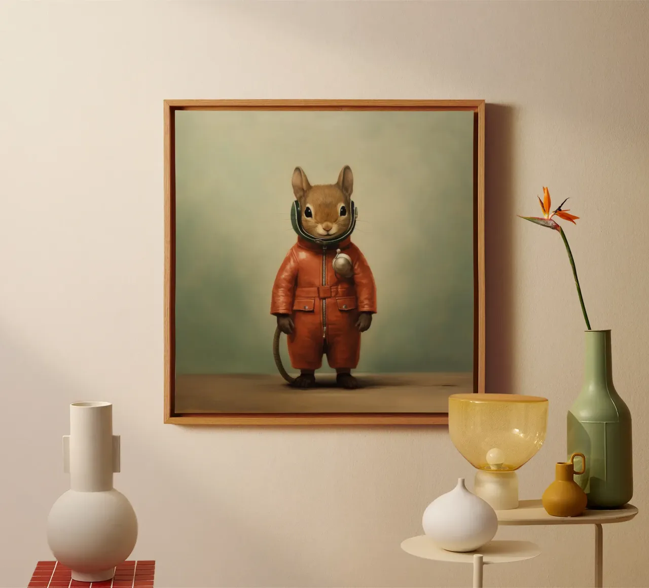 Minimal Squirrel 3 canvas by Minimal Animal Art