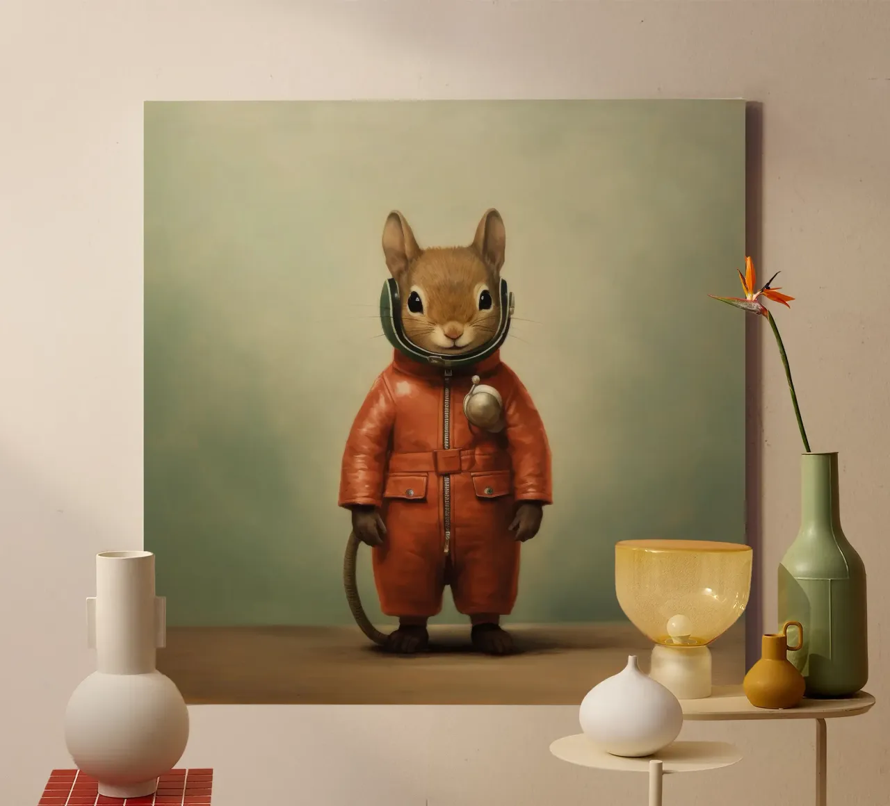 Minimal Squirrel 3 canvas by Minimal Animal Art