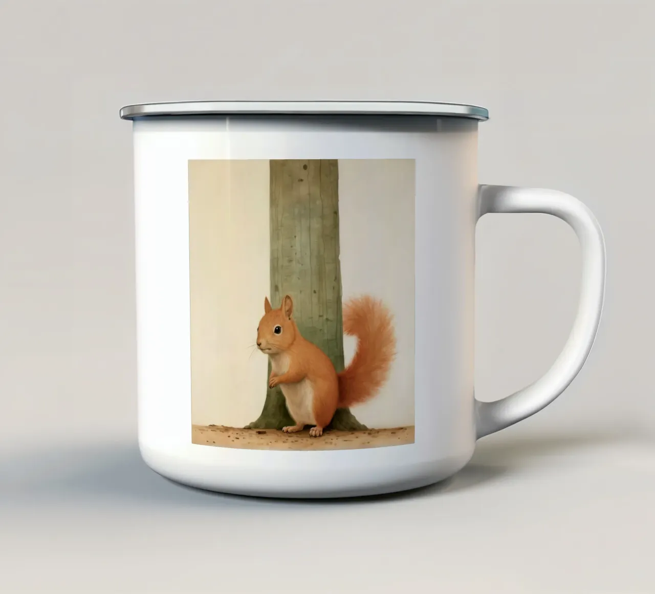Scoiattolo minimo 4 tazza in smalto da Minimal Animal Art