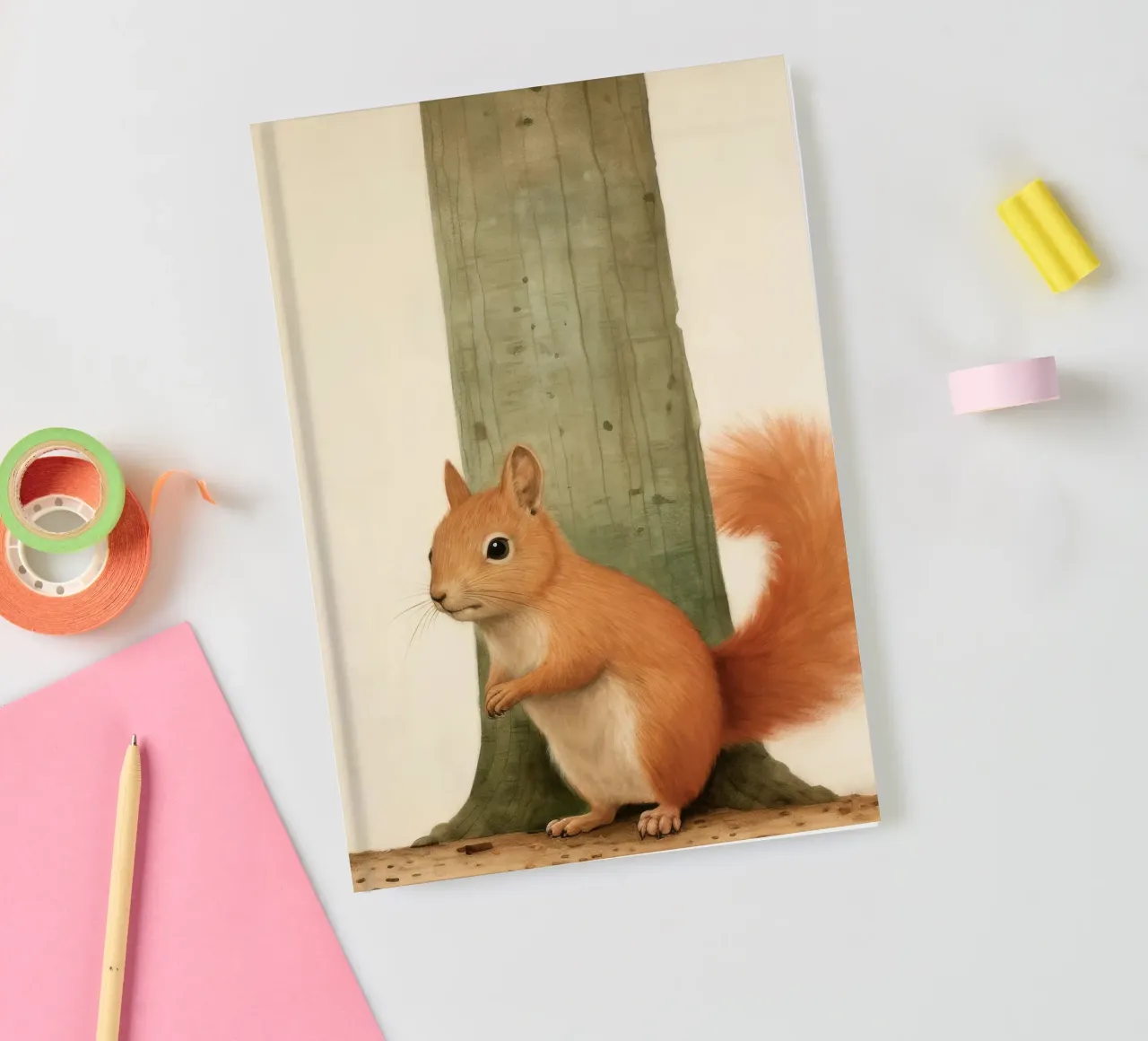 Minimal Squirrel 4 notebook by Minimal Animal Art