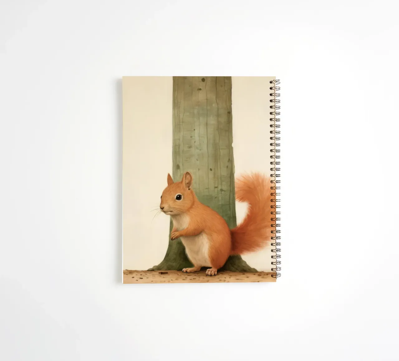 Minimal Squirrel 4 spiral notebook by Minimal Animal Art