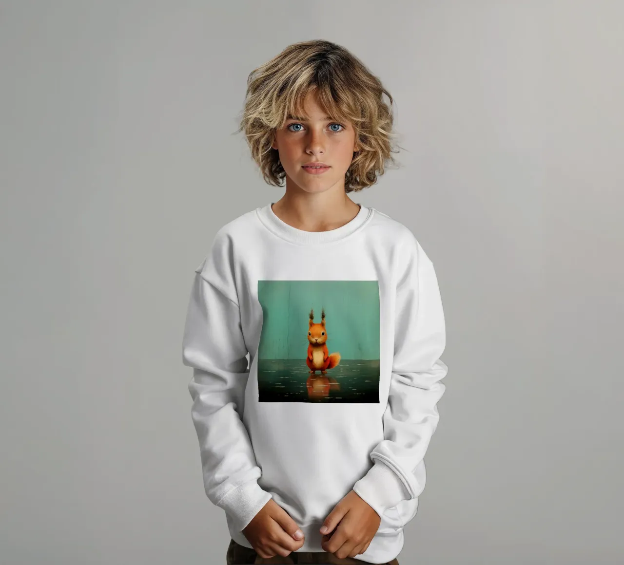 Scoiattolo minimo 1 felpa bambino da Minimal Animal Art