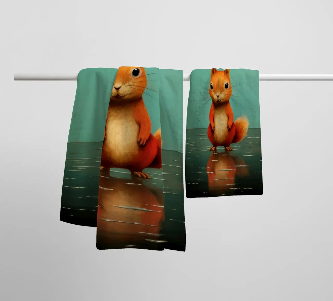 Scoiattolo minimo 1 asciugamano da bagno da Minimal Animal Art