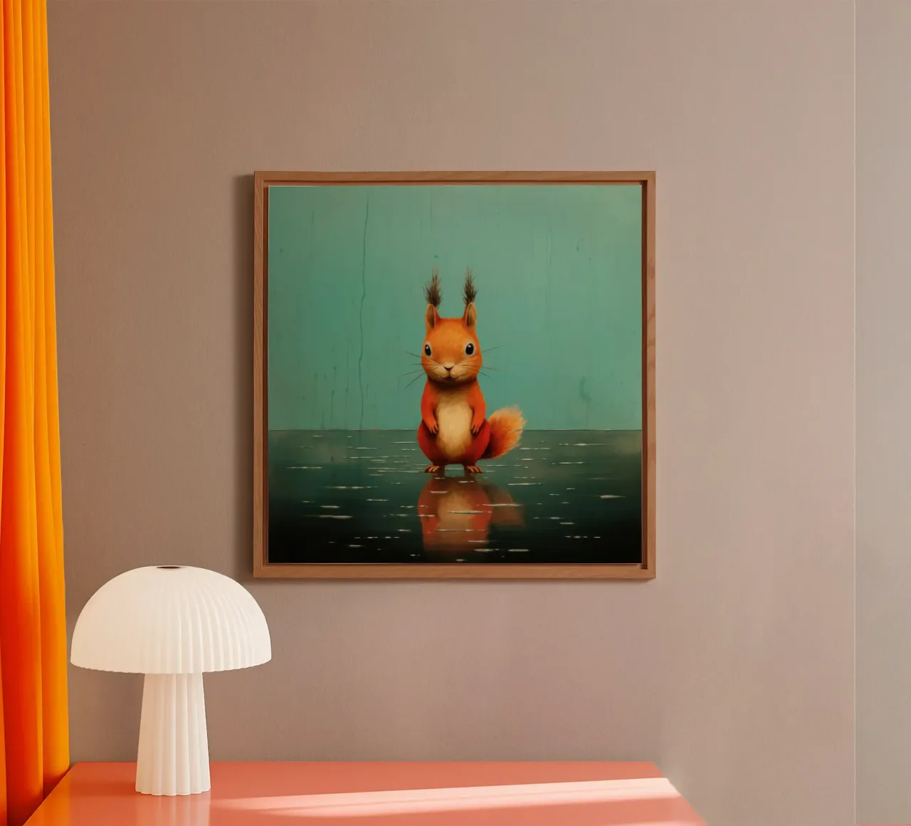 Scoiattolo minimo 1 alluminio dibond da Minimal Animal Art