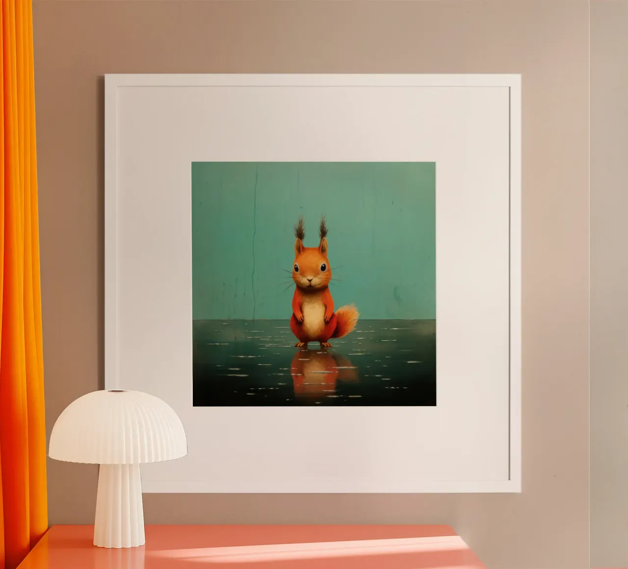 Scoiattolo minimo 1 carta hahnemühle da Minimal Animal Art