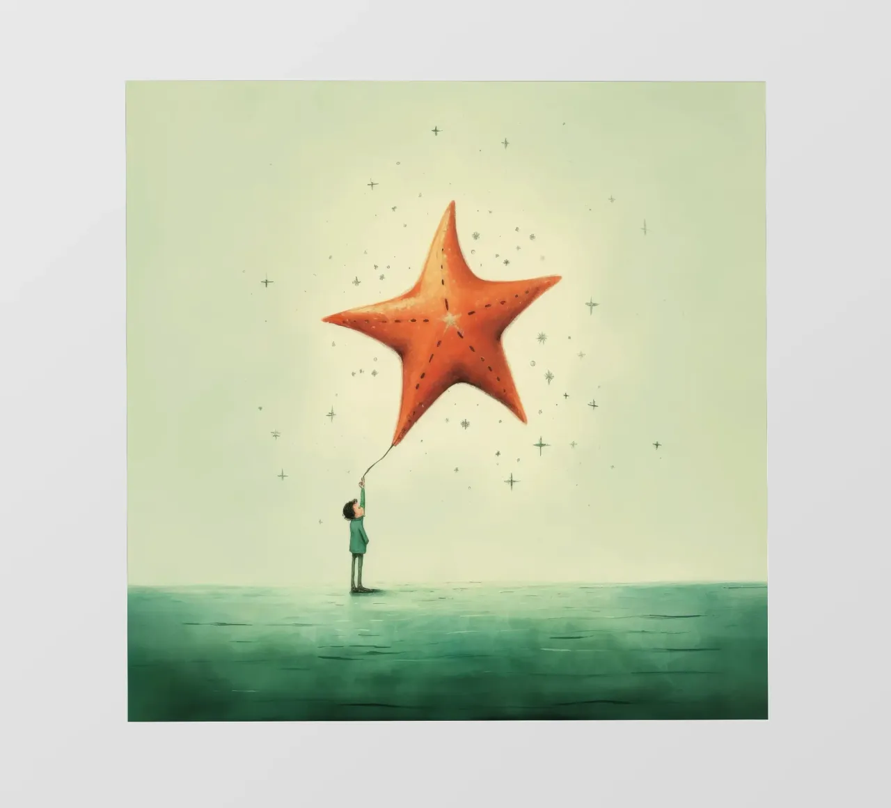 Étoile de mer minimale 2 papier peint photo de Minimal Animal Art