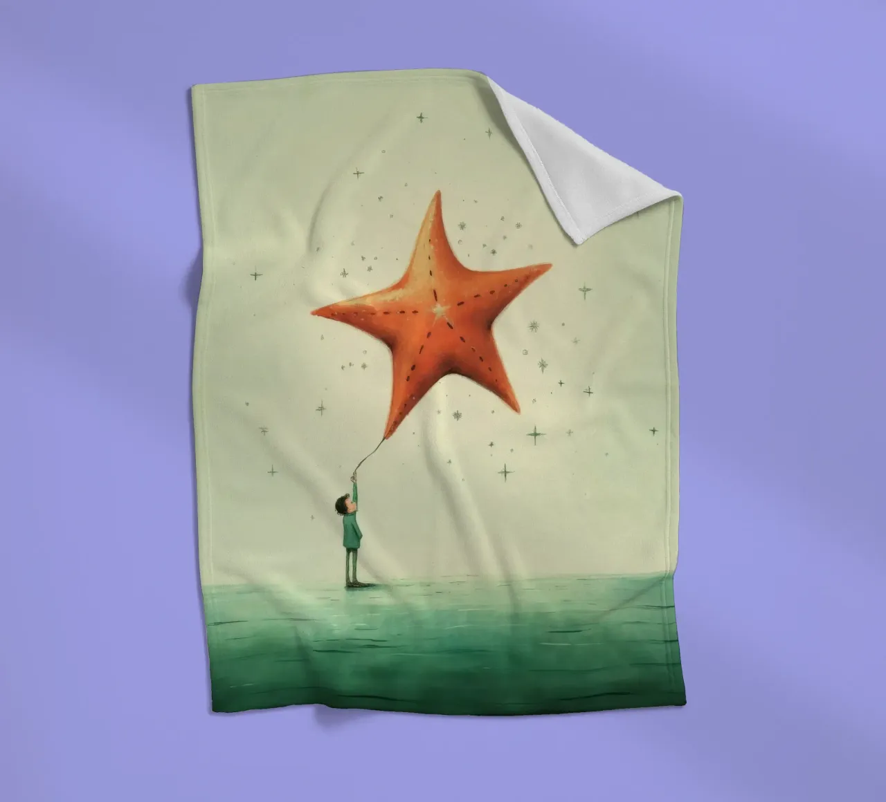 Minimal Seestern 2 Fleecedecke von Minimal Animal Art