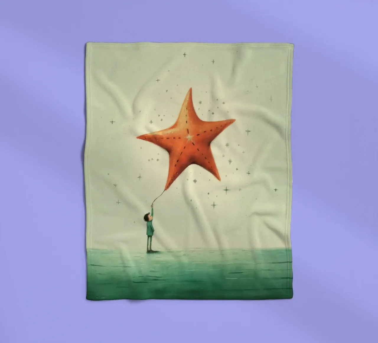 Minimal Seestern 2 Fleecedecke von Minimal Animal Art