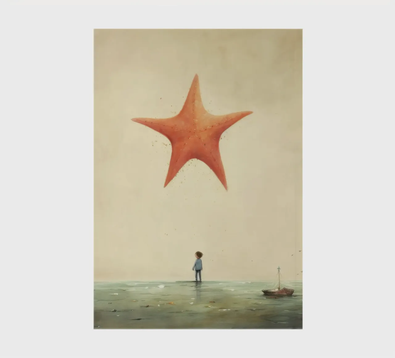 Minimal Starfish 3 notebook by Minimal Animal Art