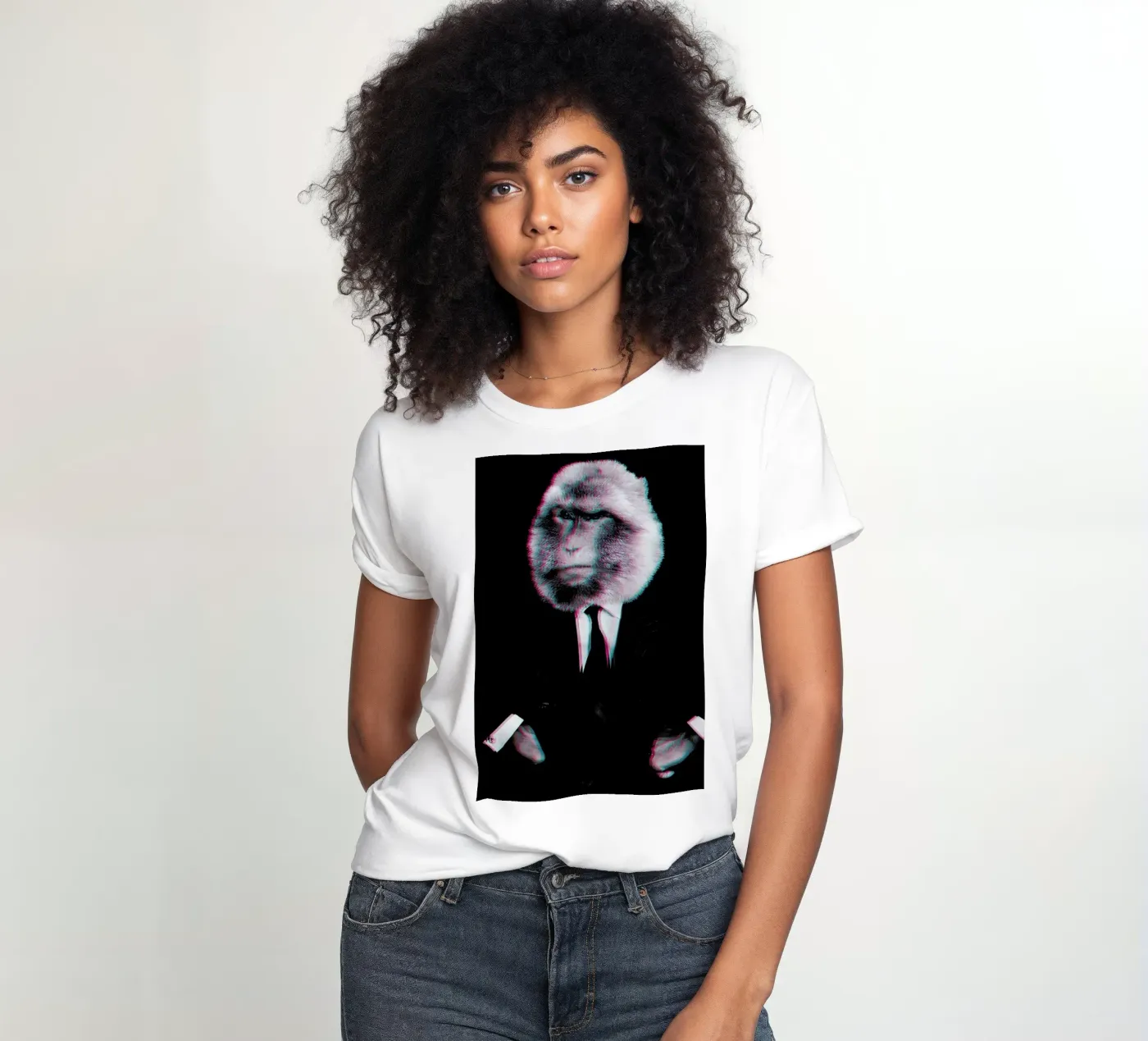 Monkey t-shirt da donna da Paste in Place