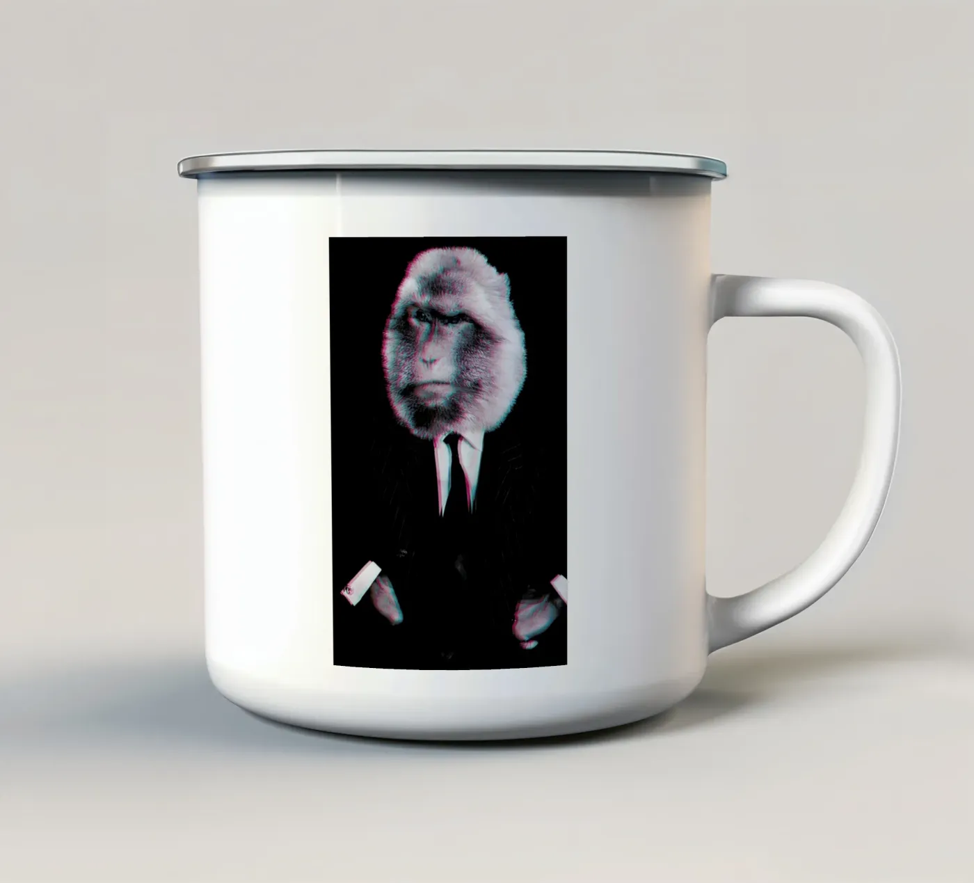 Monkey enamel mug by Paste in Place