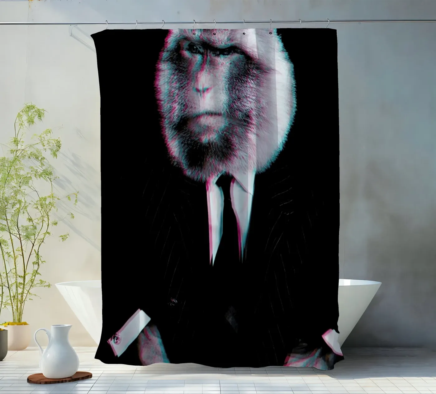 Monkey douchegordijn van Paste in Place