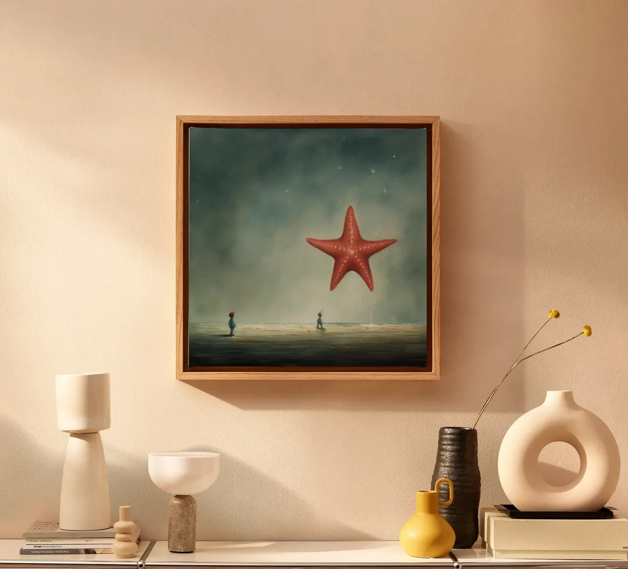 Minimal Starfish 4 canvas by Minimal Animal Art