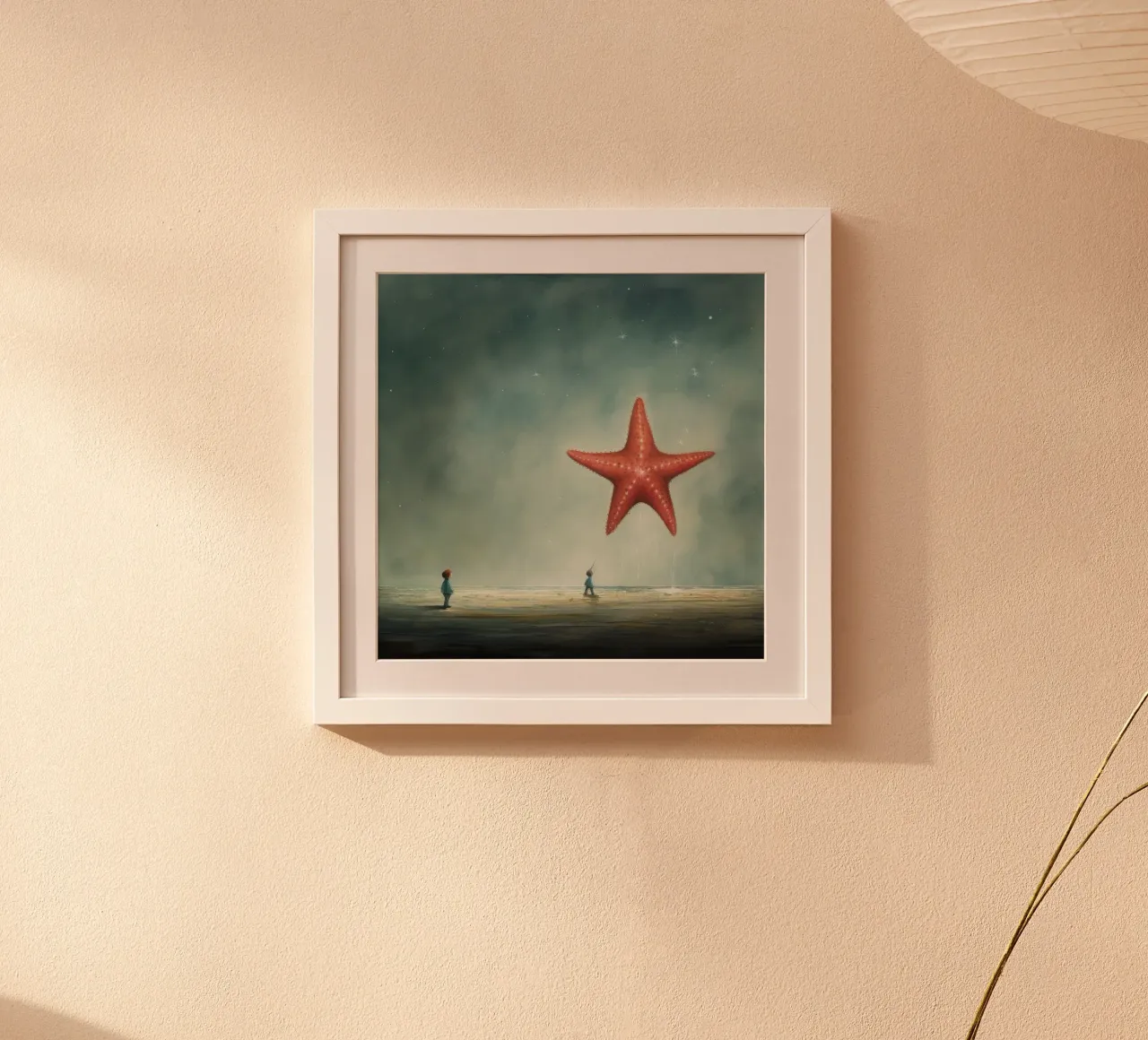 Minimal Seestern 4 Poster mit Kunststoffrahmen von Minimal Animal Art