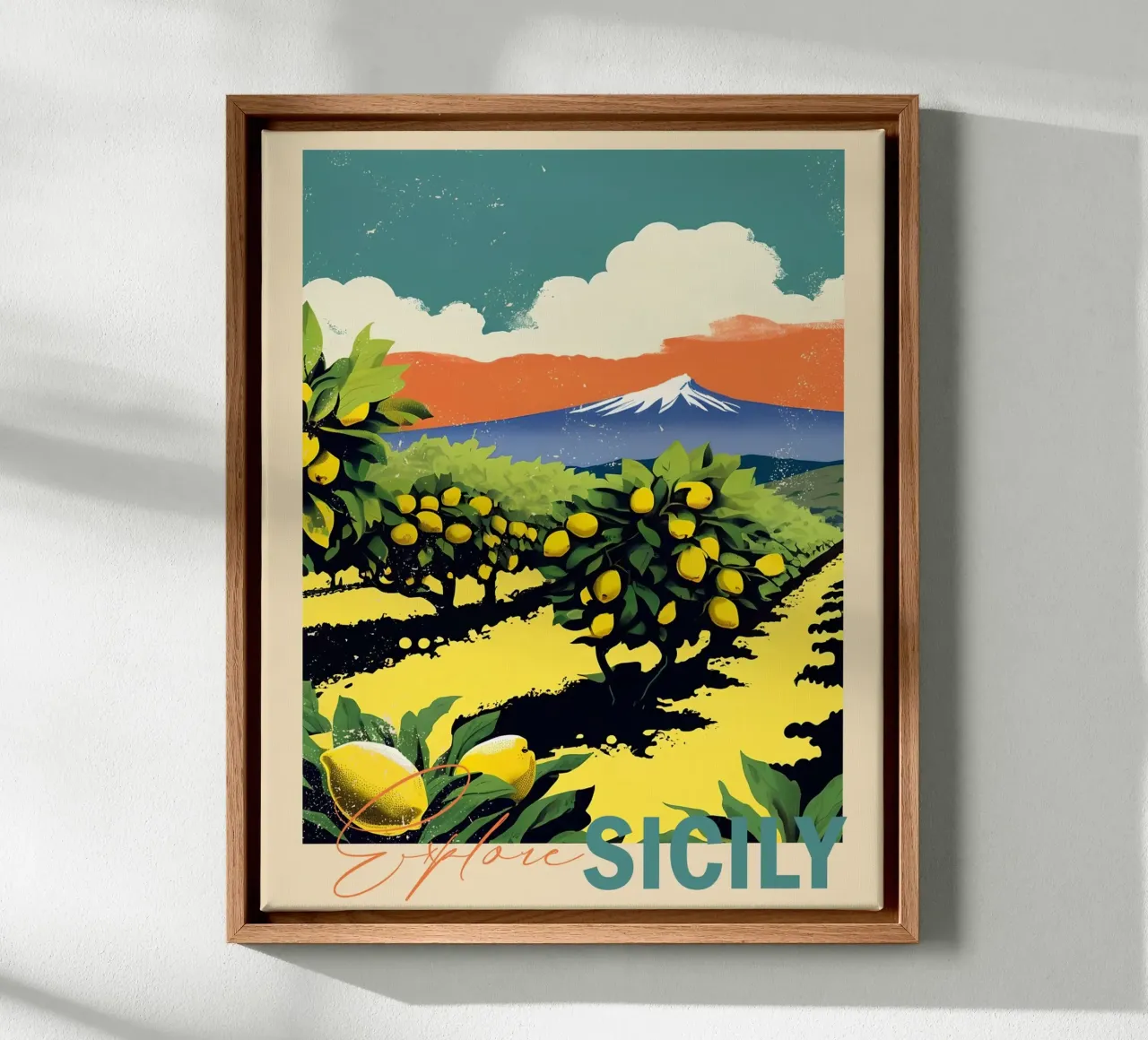 Explore Sicily canvas met Baklijst van Indigo Rain