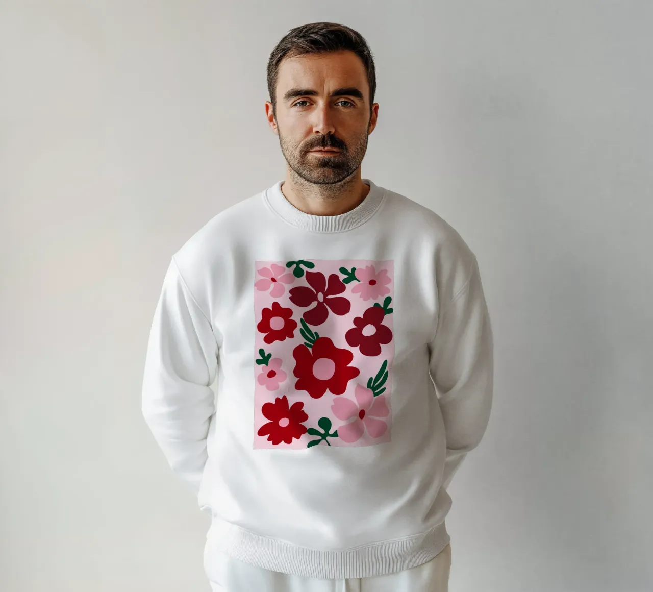 Fiori astratti, fiori rossi e colorati felpa da pdigitalprints