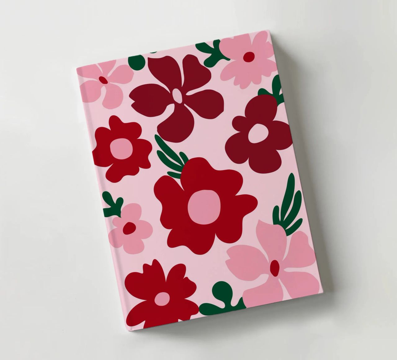 Fleurs abstraites groovy, fleurs rouges colorées carnet de notes de pdigitalprints