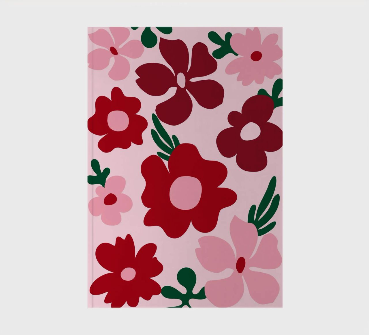 Fleurs abstraites groovy, fleurs rouges colorées carnet de notes de pdigitalprints