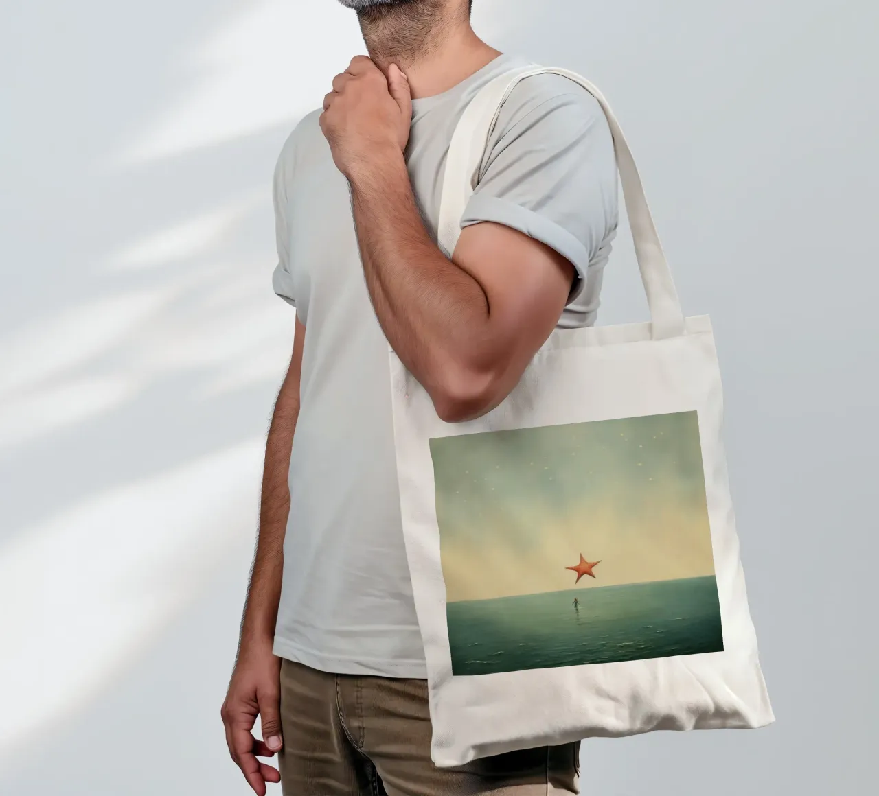 Minimal Starfish 1 tote bag by Minimal Animal Art