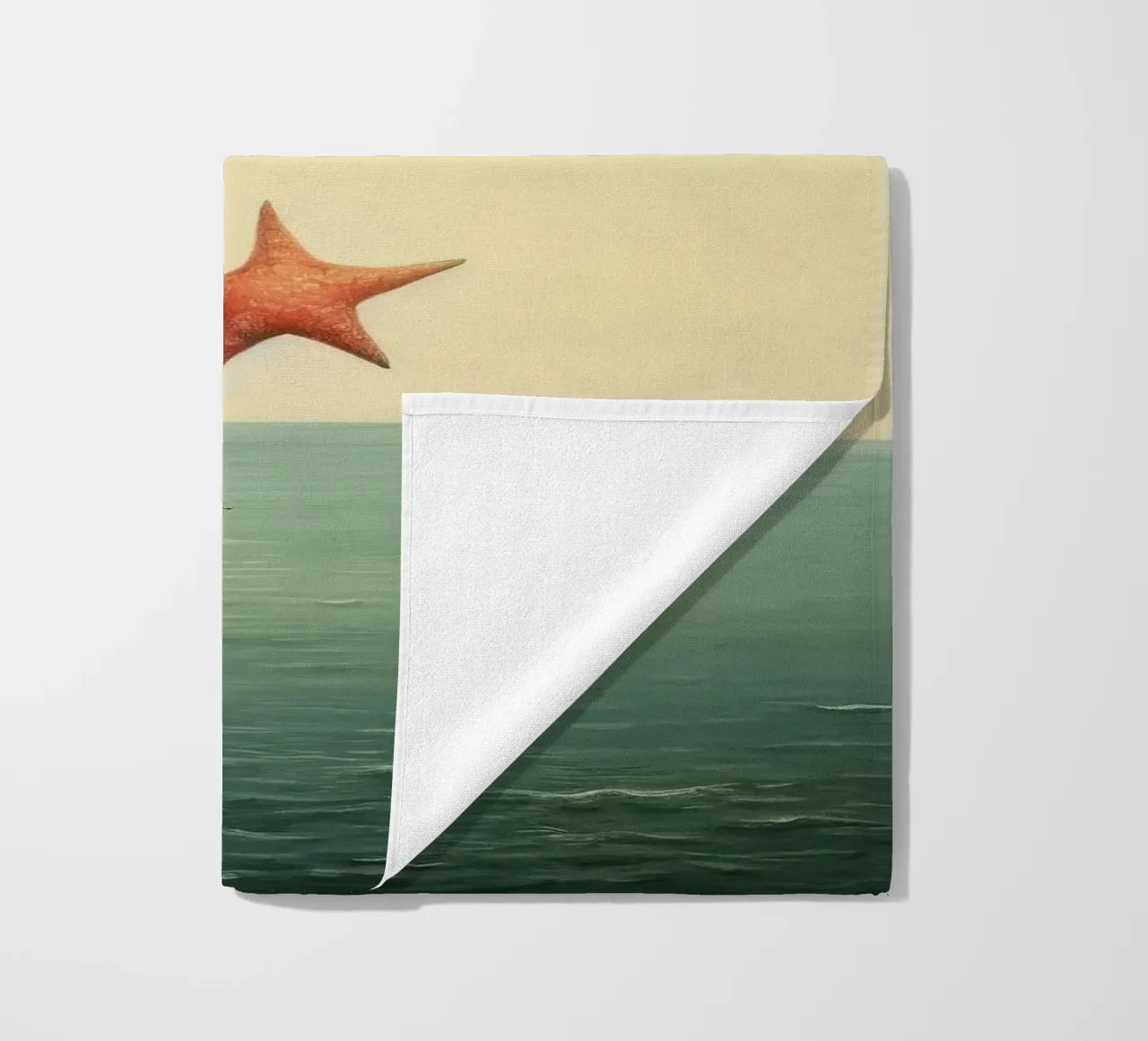 Minimal Starfish 1 beach towel by Minimal Animal Art
