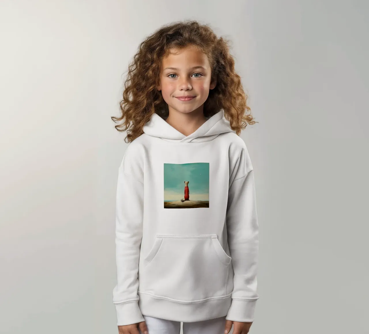Minimal Stoat 2 felpa bambino con cappuccio da Minimal Animal Art