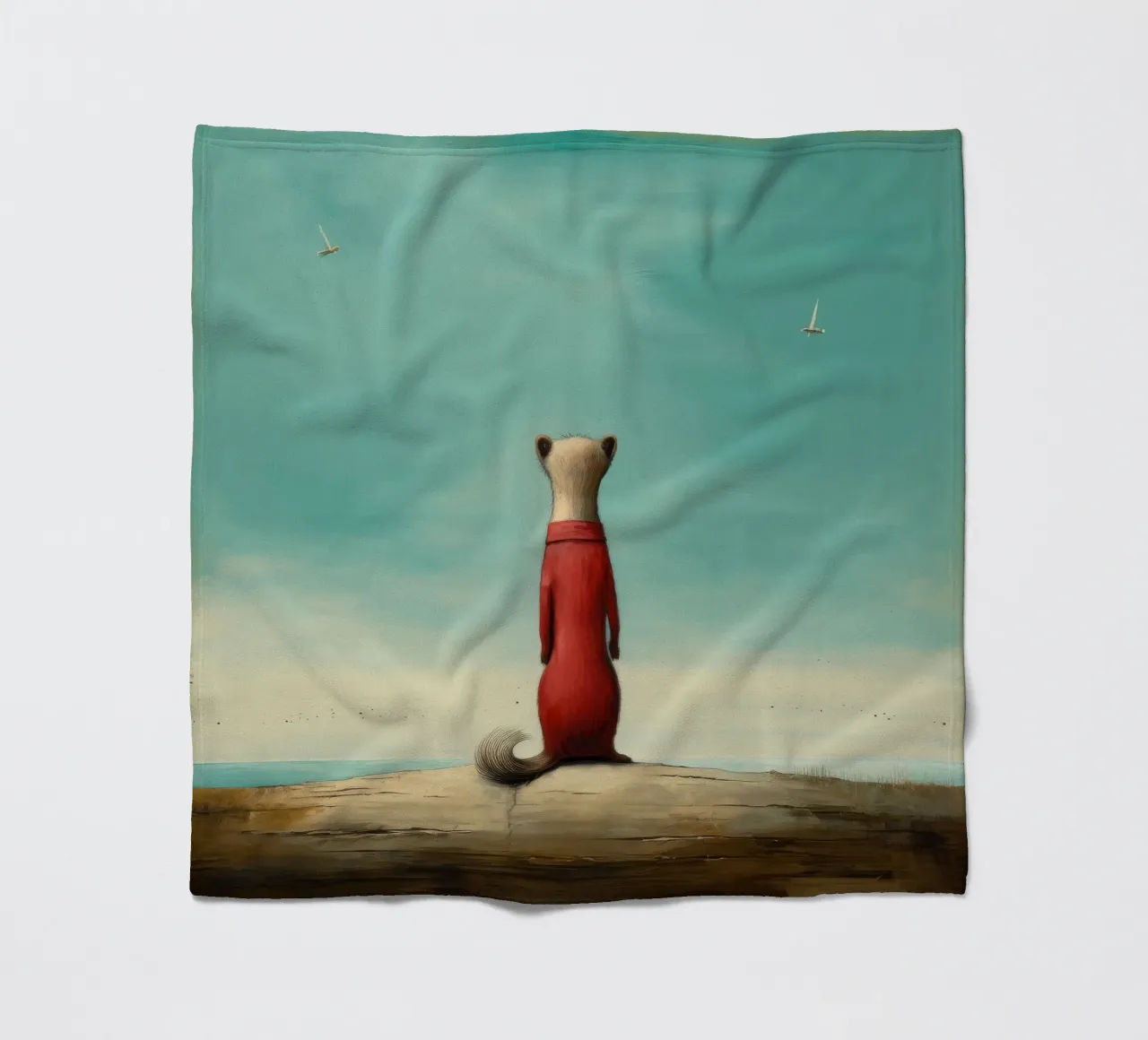 Minimal Stoat 2 coperta in pile da Minimal Animal Art