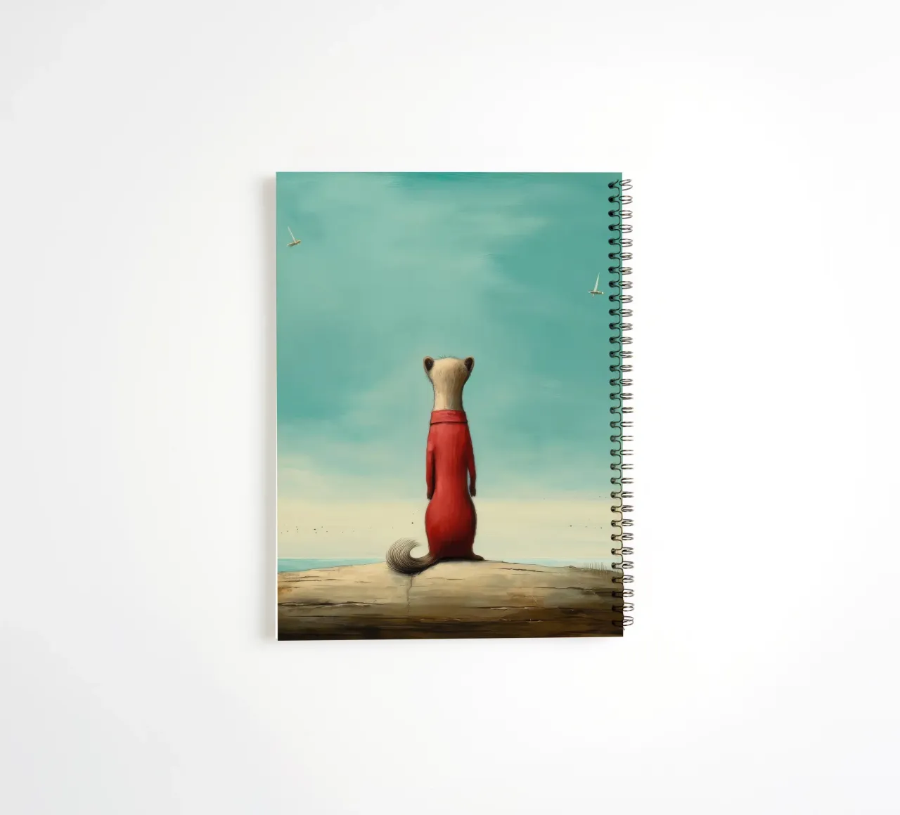 Minimal Stoat 2 spiral notebook by Minimal Animal Art