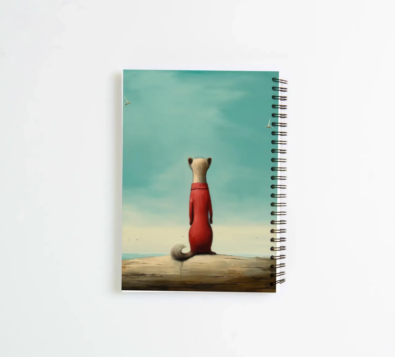 Minimal Stoat 2 spiral notebook by Minimal Animal Art