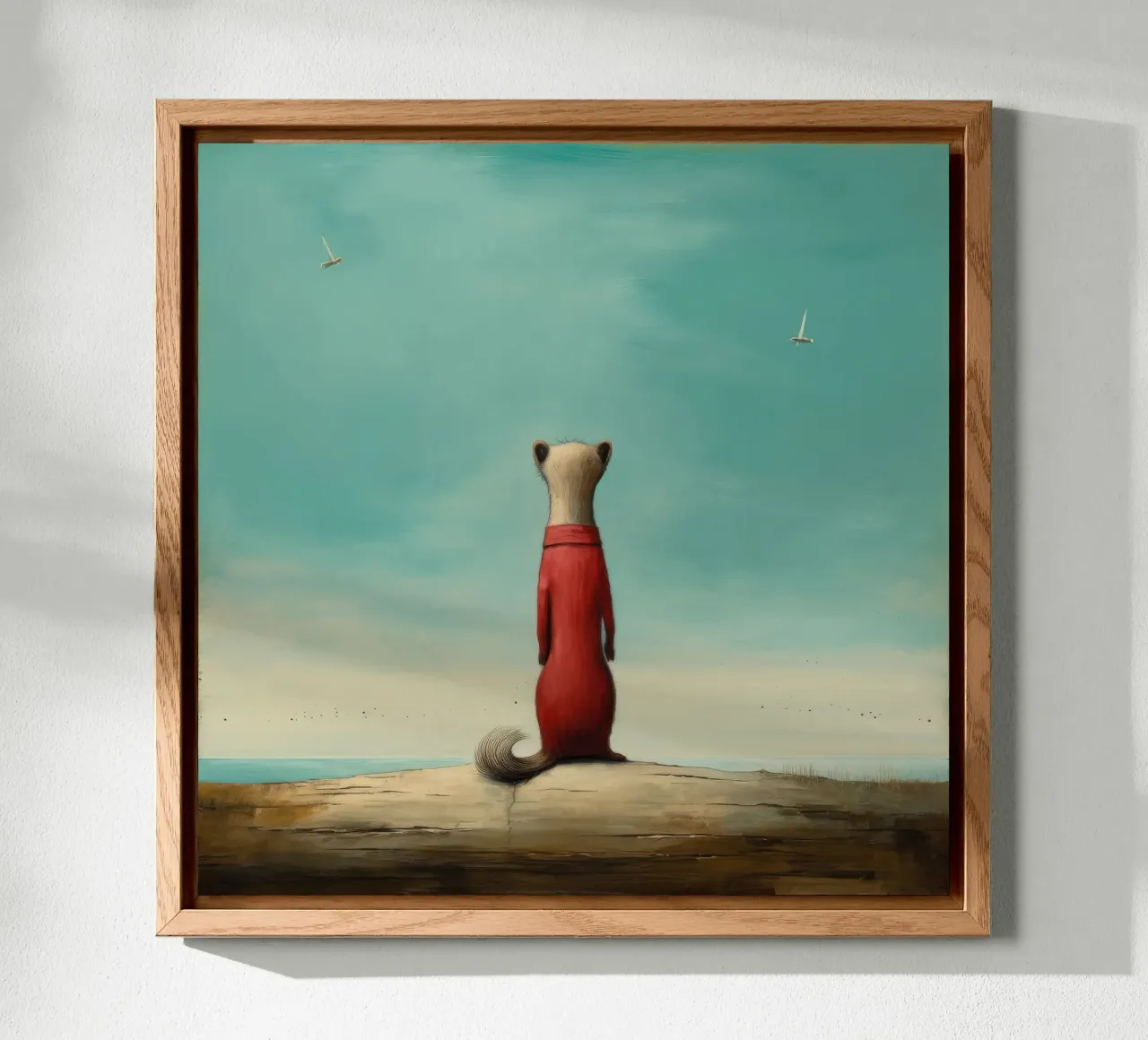 Minimal Stoat 2 alluminio dibond da Minimal Animal Art