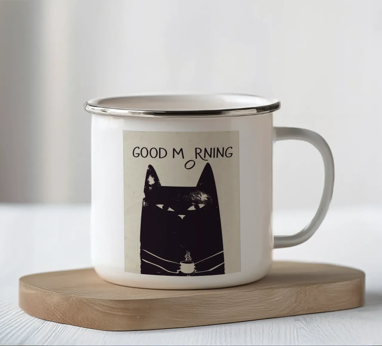 Mornings Are Hard tazza in smalto da Indigo Rain