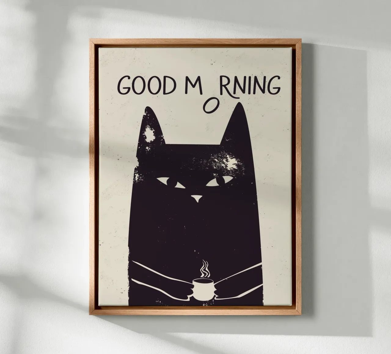 Mornings Are Hard canvas met Baklijst van Indigo Rain
