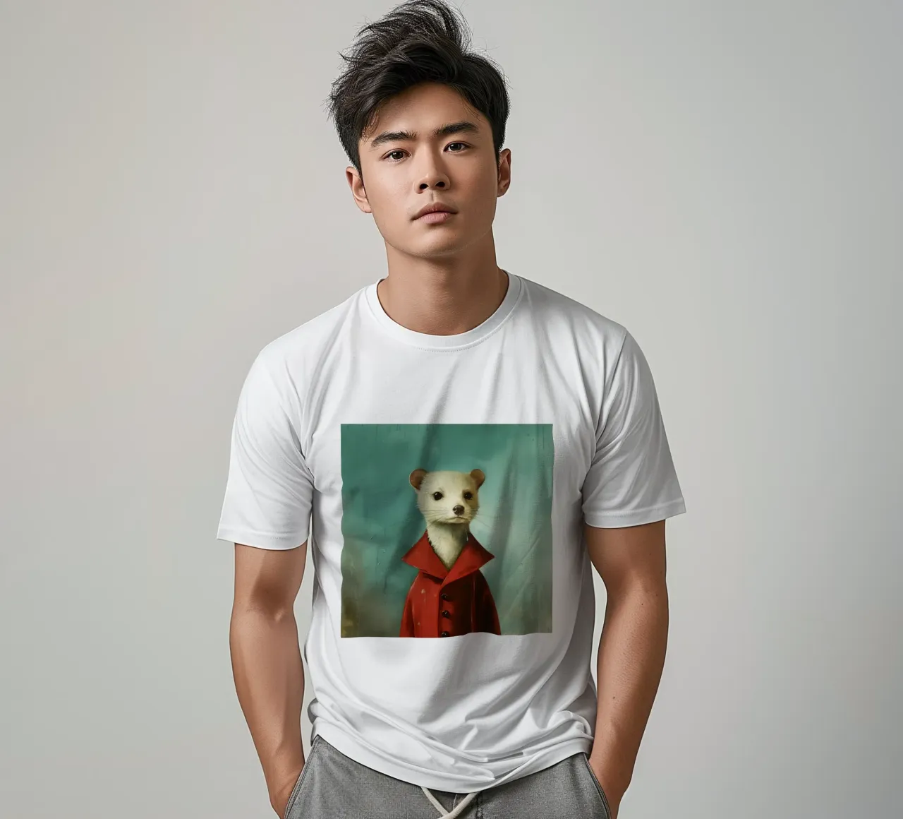 Minimal Stoat 3 t-shirt da Minimal Animal Art