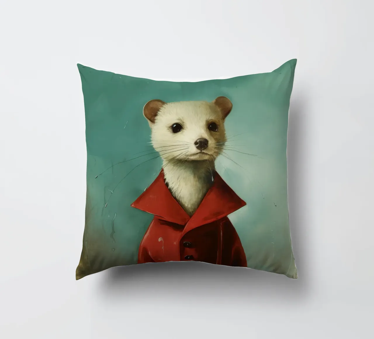 Minimal Stoat 3 cuscino da Minimal Animal Art