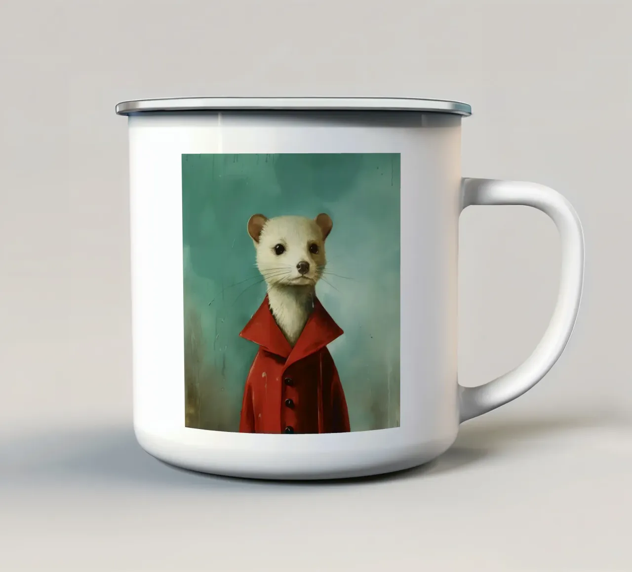 Minimal Stoat 3 tazza in smalto da Minimal Animal Art