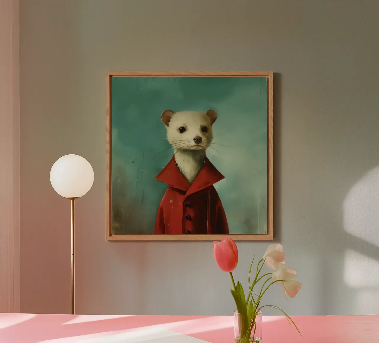 Minimal Stoat 3 alluminio dibond da Minimal Animal Art